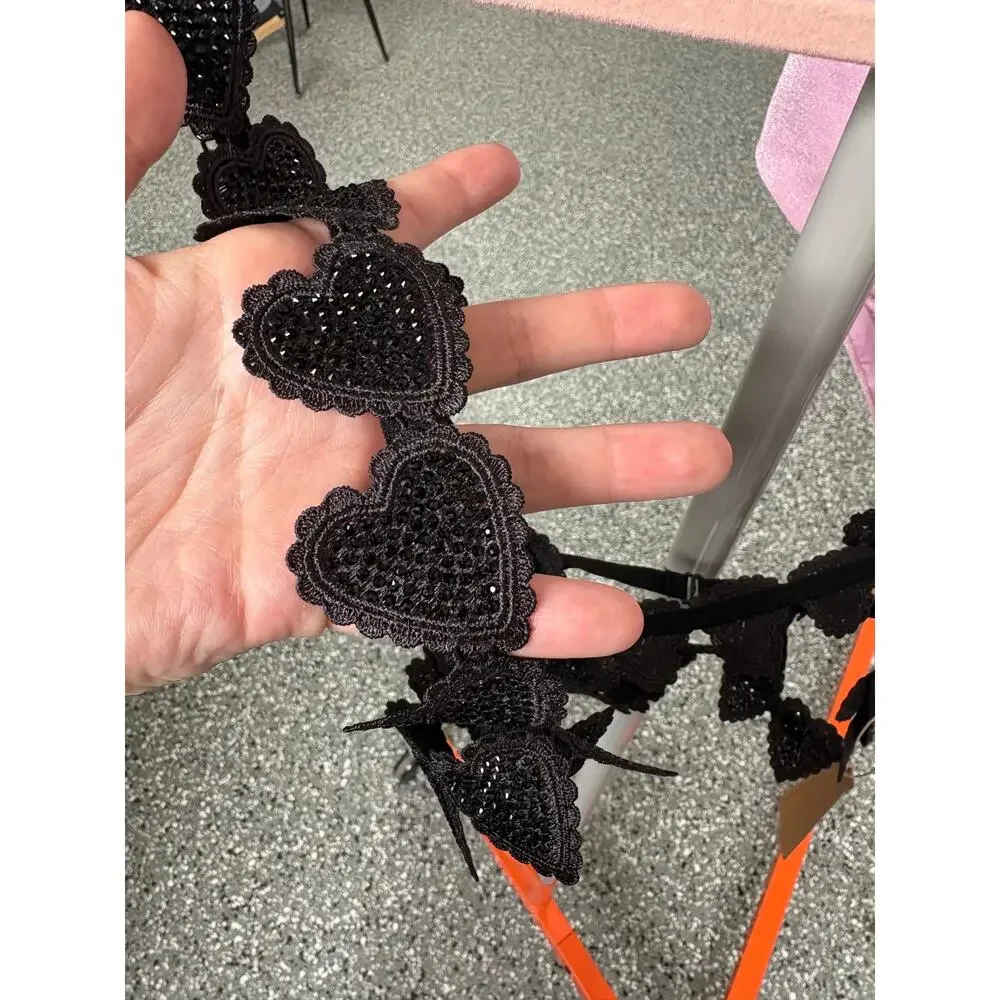 2X-4X SKIMS Skims Rhinestone Heart Open Cup Bralette - Picture 5 of 5